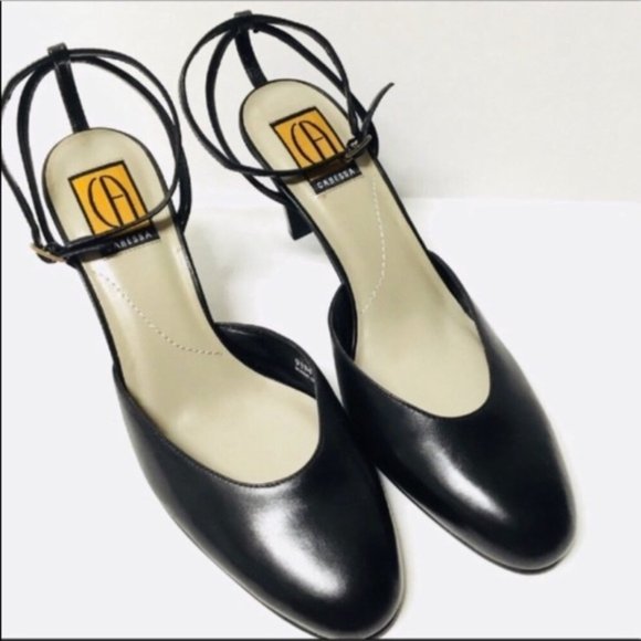 Anthropologie Shoes - Black leather Mary Janes heel 9.5
